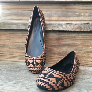 Rebecca Minkoff uma flat round toe black brown 7.5